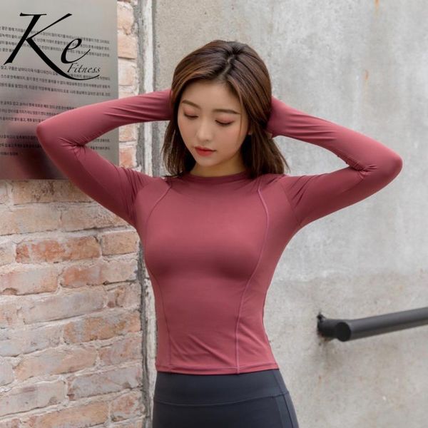 

ke wild three-dimensional line stitching was thin yoga fitness quick-drying t-shirt female net red running sports shirt, Black;blue