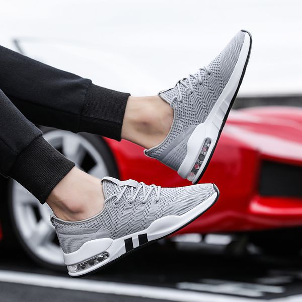 

traano 2019 mesh men sneakers casual shoes for men lace-up male footwear spring summer breathable comfortable shoes cc-102, Black