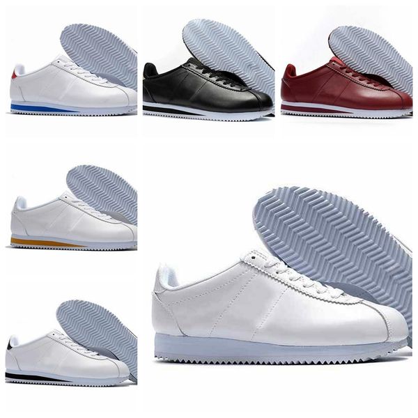 

classic cortez basic leather casual shoes fashion men women black white red golden skateboarding sneakers size 36-44