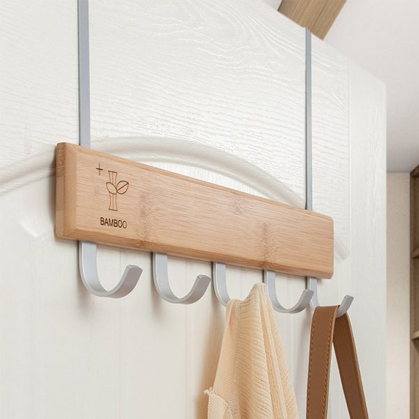 

storage organizer home strong bearing hanging bedroom bags door hook clothes towel pants coat holder wooden multifunctional