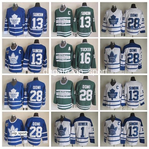 

toronto maple leafs vintage hockey mats sundin jersey doug gilmour tie domi darcy tucker wendel clark mike palmateer horton 75th blue white, Black;red