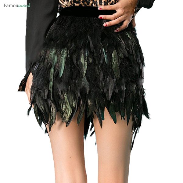 

black swan feather skirt length fully double layer fabric lined party feather skirt for event plumage plume skirt