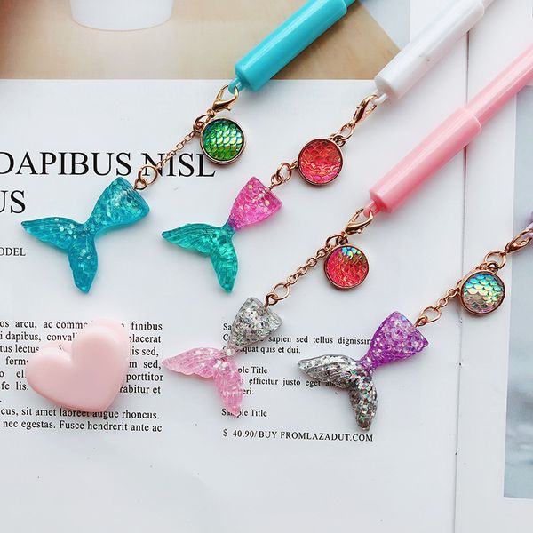 

gel pens 1pc cute mermaid kawaii crystal pendant neutral for kids gift school office supplies novelty stationery