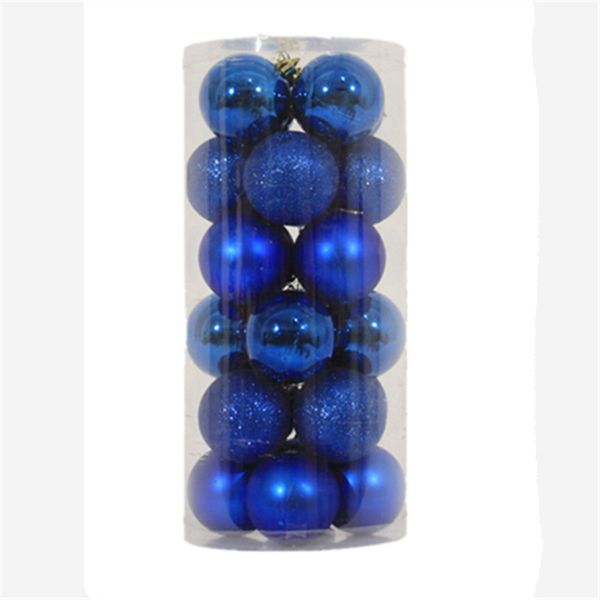 

24pcs/barrel christmas tree ball blue matte mixed 4cm balls accessories dn205-5