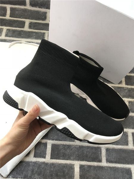 

mens sock high shoe speed trainer jogging shoes sneakers knitting race black shoes casual boots shoes with box