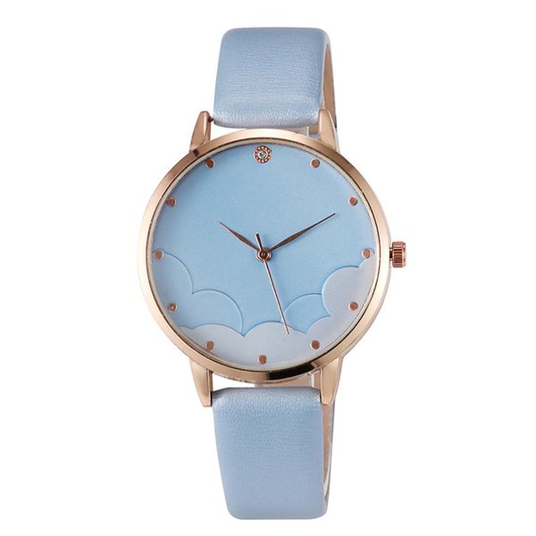 

classic fashion simple sport personality beautiful casual romantic watch cloud dial belt wrist watches for women new watch, Slivery;brown