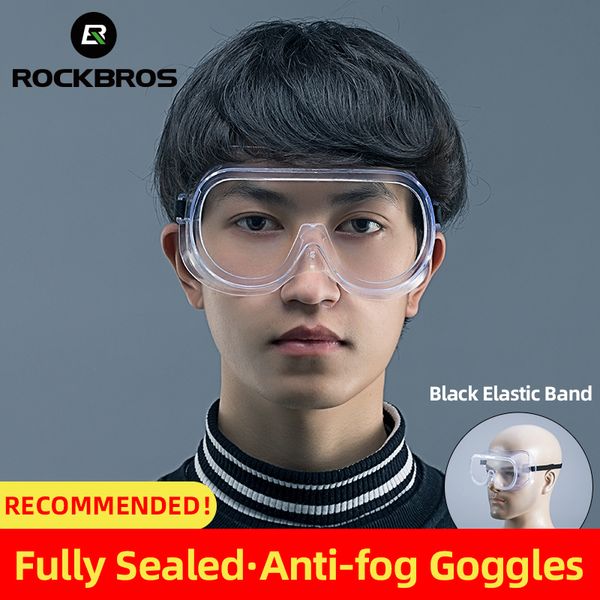 

rockbros anti-fog cycling glasses fully sealed professional protective goggle hd dust-proof men women used with n95 mask goggles