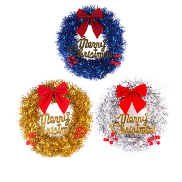 

2020 New Happy Holiday Christmas Door Decor Hanging Wreath Traditional Xmas Wreaths Ornament Garland Decoration