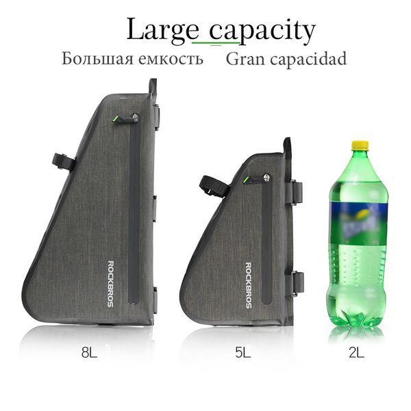 

rockbros rainproof bike bag large capacity mtb road frame bag triangle pouch waterproof caulking bicycle bag pannier accessories