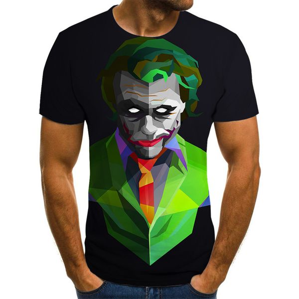 

t-shirt men's 2020 spring summer new 3d t-shirt funny print round neck short sleeve top, White;black