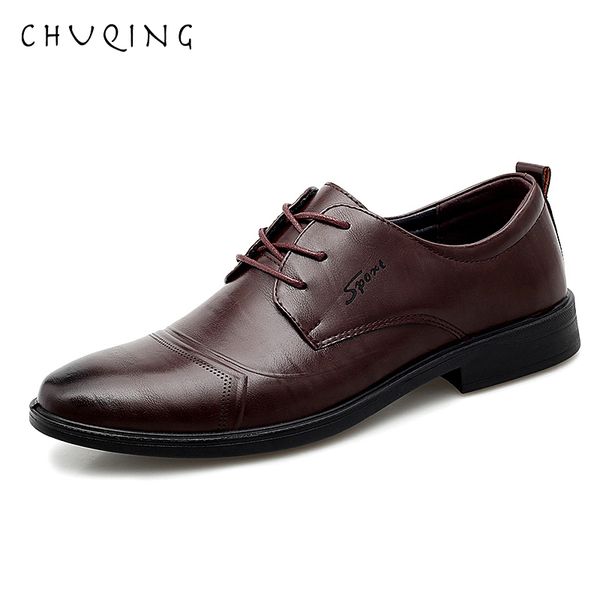 

chuqing vintage british handmade genuine leather men's oxfords formal dress round toe man derby flats male, Black