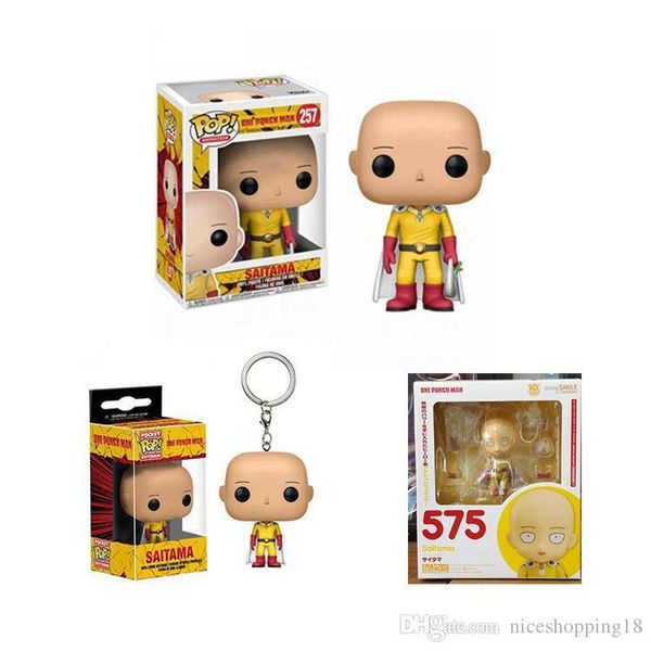 

sale funko pop one punch man saitama vinyl action figure with box popular toy keyring good quality 3style t542