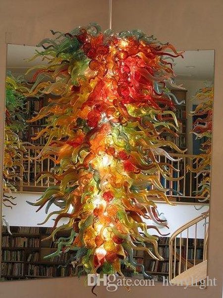

modern big pendant light villa art decor led light source 100% mouth blown borosilicate murano glass large chandelier lights