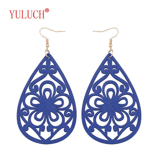 

yuluch natural african logs drops openwork flowers shapes for national fashion personality women jewelry pendant earrings gifts, Silver