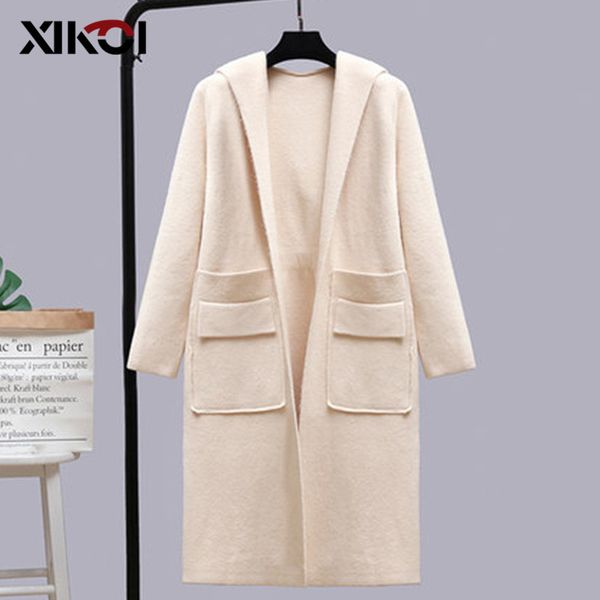 

women long sweaters and cardigans autumn winter size open stitch knitted sweater coat women loose casual jackets sweaters, White;black