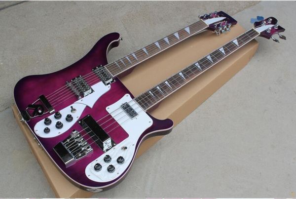 

flyoung rick shaped двуглавый четырехструнный электрический бас 12-струнный двухструнный электрогитара интегрированный фиолетовый корпус бес
