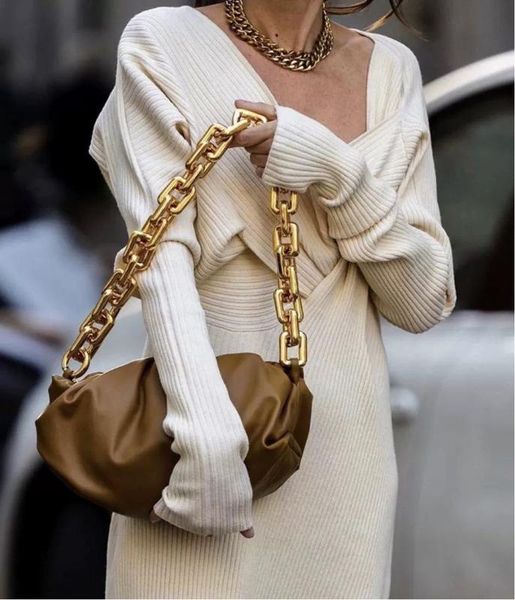 

soft real leather chain shoulder bag cow leather hinge bag bags