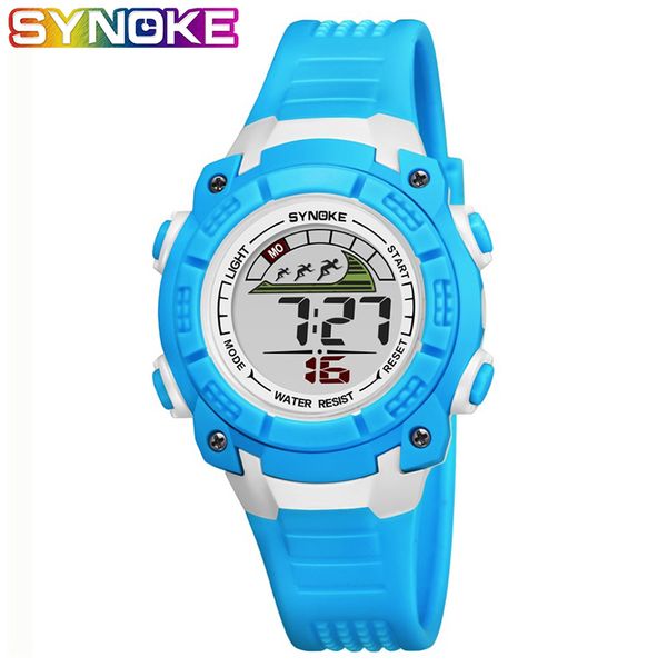 

synoke reloj infantil sport student children watch kids watches boys clock child led digital wristwatch electronic wrist watch, Blue