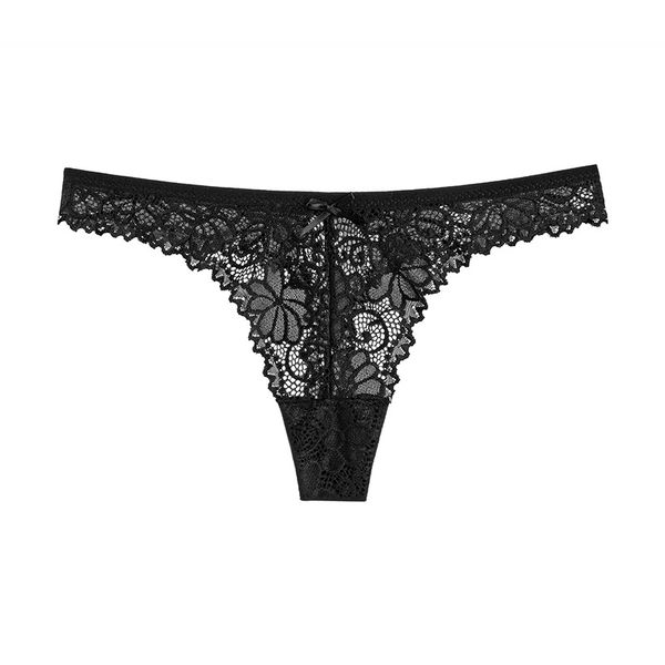 

womens underwear hollow breathable low waist lace thong ladies briefs g-string lingerie woman thong t-back  l xl xxl, Black;white