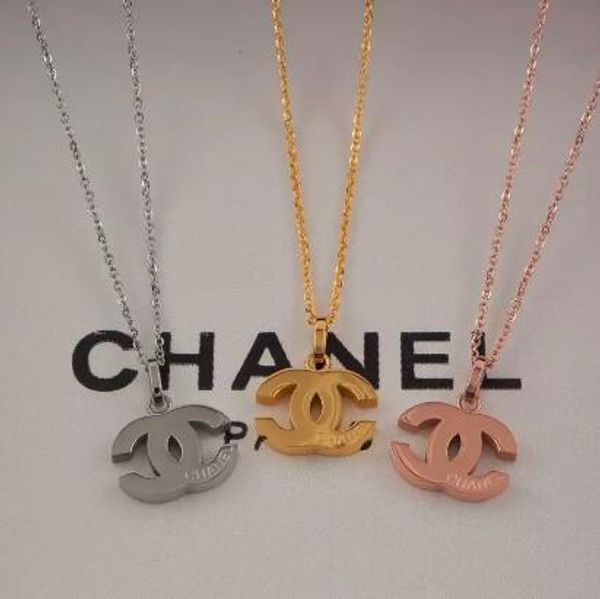 

couple necklace fashion letter pendant necklaces 18k gold titanium steel plated women necklace for party gift wholesale, Silver