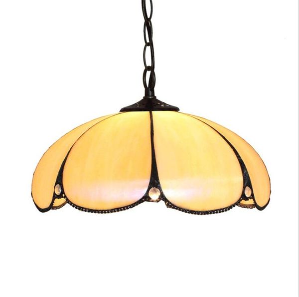 

european modern minimalist beige pumpkin glazed lamp tiffany stained glass art dining room bedroom retro chandelier tf066