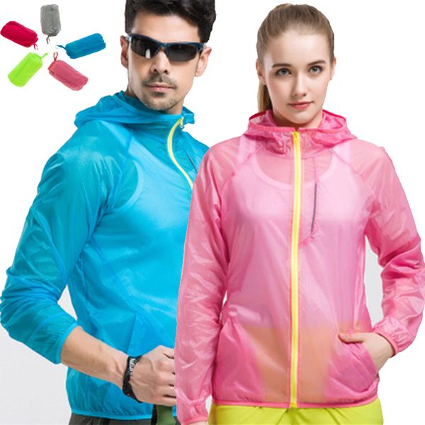 

2019 women men outdoor sports windproof running jacket sunshade rain jacket quick dry hooded sports cycling jogging jackets, Black;red