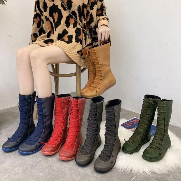 

women boots over knee women's shoes autumn flat heel zipper boots-women round toe low heels booties winter footwear booties, Black