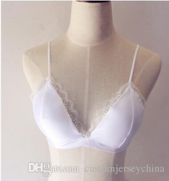 

summer new lace bra backing thin shoulder straps wrapped chest deep v with triangle bra underwear sling bikinis