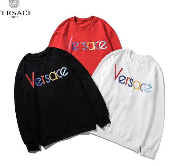

19 new high den ity color letter embroidery logo cotton round neck 13 ver ace 13 weater 3 color m xxl