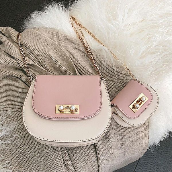 

luxury handbag 2019 fashion new sweet girl round bag quality pu leather women's designer handbag chain shoulder messenger bags