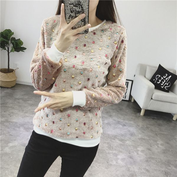 

women autumn hoodies sweatshirts female o-neck long sleeve colorful stars print harajuku korean flannel pullovers, Black