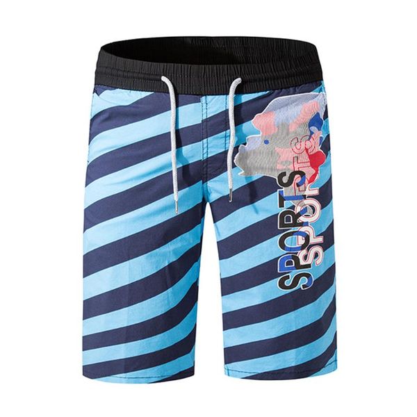 

men swimming trunks swimwear casual stripe printing beach surfing swimming loose sport short pants #xtn