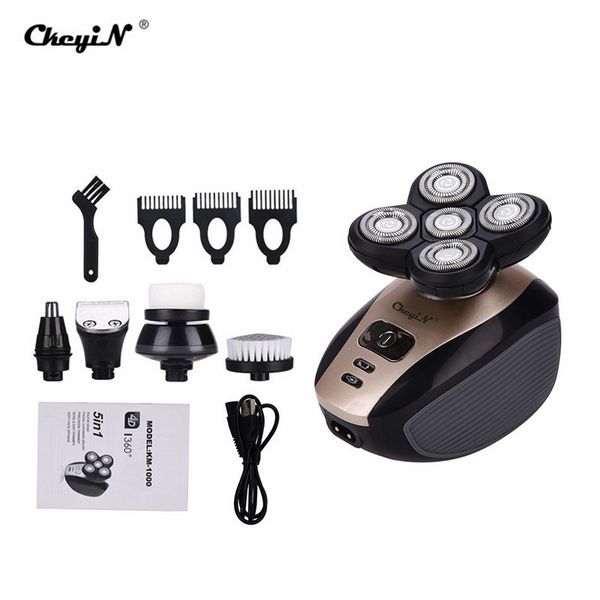 

5 in 1 electric razor 5d floating head razor shaving machine clipper nose trimmer hair beard trimmer facial cleaning