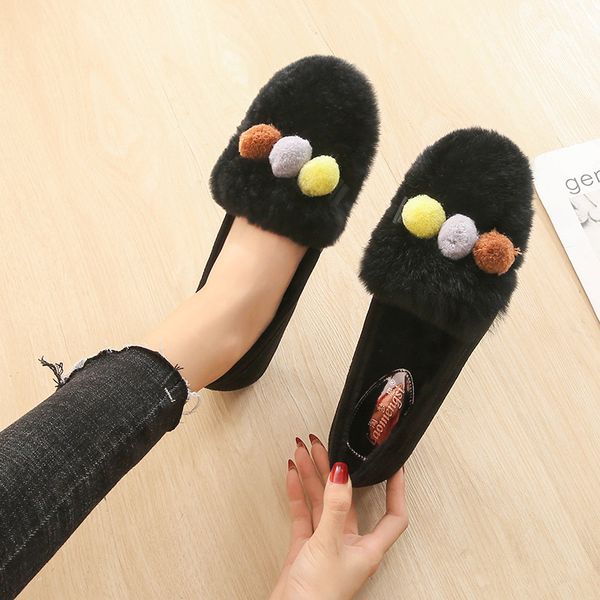 

round toe big size shoes woman slip-on casual female sneakers loafers ladies women's moccasins shallow mouth autumn large size, Black