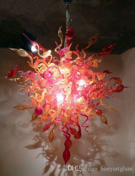 

christmas red murano glass chandeliers crystal flower lamps led light source 100% hand blown glass chandeliers