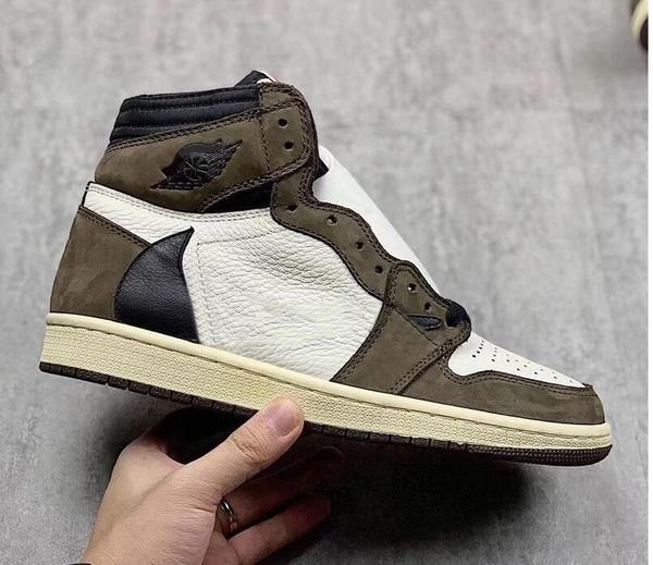 

original high 1 travis scott 1s ts xshfbcl 2020 sp 3m cactus jack dark mocha men basketball shoes sneakers normal shipping