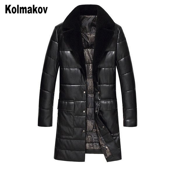 

kolmakov men 95% white duck down jacket thick warm parka jacket overcoat windbreaker warm fashion business, Black