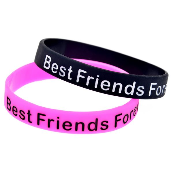 

silicone bracelets words friends forever gym fitness power bands energy bangles women men sports wristbands bff memorial bracelets, Black