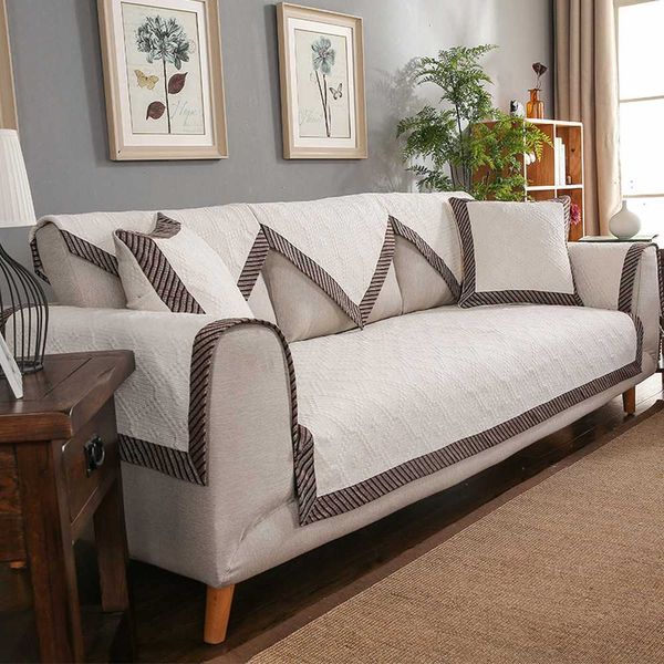 

stylish simplicity white cotton sectional sofa cover four seasons universal couch covers for sofas backrest towel pillowcase