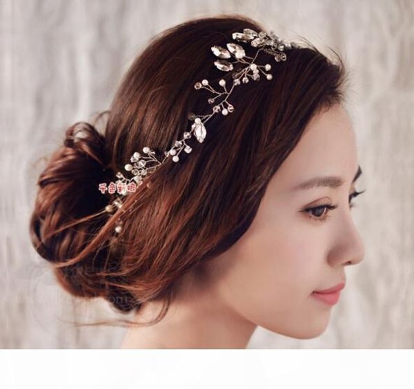 

новые женщины оголовье ручной работы украшения волос жемчужные украшения брак кристалл украшения фестиваль подарки свадьба аксессуары, Golden;silver