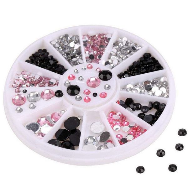 

3d acrylic nail art tips decoration flat back rhinestones pearls beads