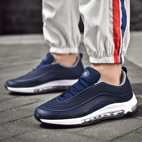 

2020 новая мужская обувь дышащий прилив кроссовки зашнуровать корейский повседневная спортивная обувь дышащий летающий тканый бег