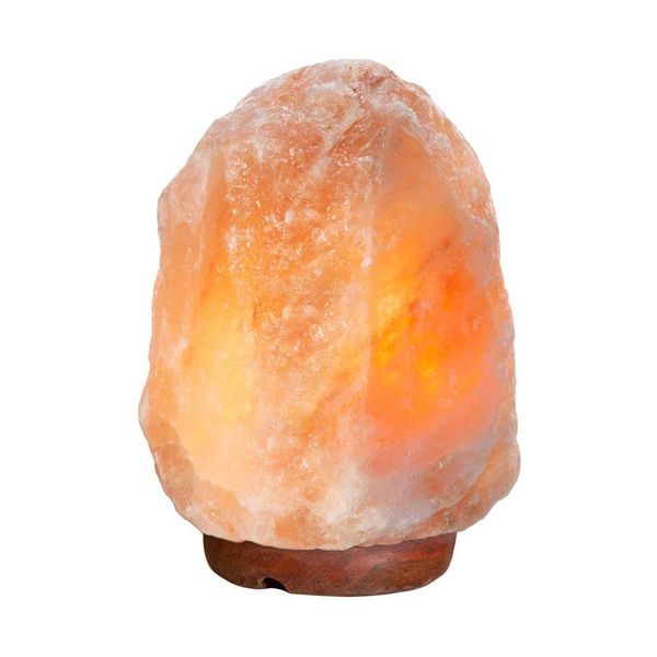 

himalayan crystal salt rock lamp gift table lamp night light natural shape with wooden bottom dimmer switch line