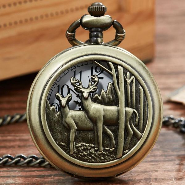 

vintage skeleton pocket watch quartz pocket & fob watch bronze chain necklace man women's gift, Slivery;golden