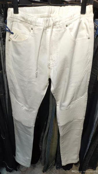 

европейский американский стиль mens конструктора размер джинсы leg high street джинсы качество белые брюки мода классический стиль джинсы вы, Blue