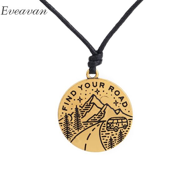 

eueavan 30pcs zinc alloy forest and mountain pendant necklace travel scenery engraved jewelry souvenir for friends, Silver
