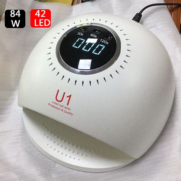 

84w nail dryer uv led nail lamp 42pcs led lamps gel polish curing lamp with 30s/60s/120s timer lcd display nails dryer nails art