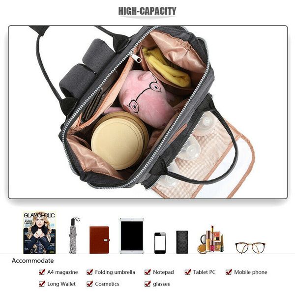 

new baby diaper nappy mummy changing bag large nylon waterproof backpack set multi-function hospital bag