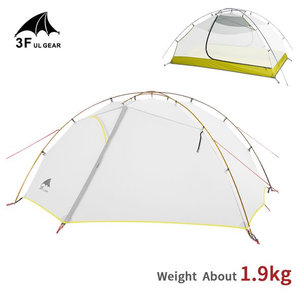 

3f ul gear taiji 2 15d nylon camping ultralight tent outdoor 2persons 3/4 season tent double layer camping hiking tents