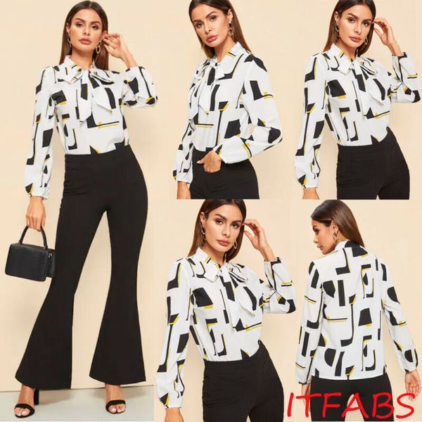 

women elegant printed long sleeve yoga blouse baggy bowknot shirt sport female loose fitness shirts, White;red